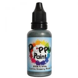 Poppy Paints Gun Metal Edible Cake Paint - 30 ml (1 fl oz)