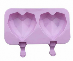 Icinginks Popsicle Diamond Heart Silicone Ice Cream Mould Ice Cube Tray Popsicle Barrel Mold Dessert Ice Cream Mold Sticks 