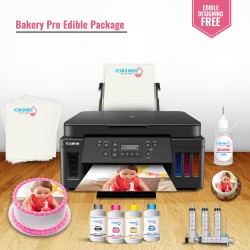 ICINGINKS<sup>®</sup> Bakery Pro Package Edible Printer System including Canon Pixma G6020 (Wireless+Scanner) & Icinginks Edible Inks and frosting sheets