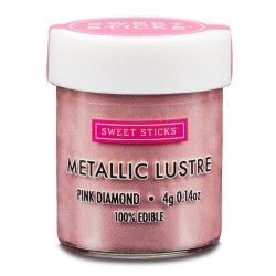 Edible Lustre Dust Metallic Pink Diamond 4 Grams Cake Dust By Sweet Sticks