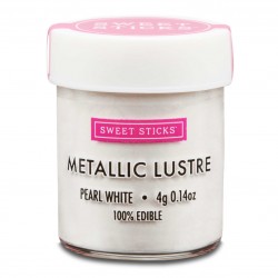 Edible Lustre Dust Metallic Pearl White 4 Grams Cake Dust By Sweet Sticks