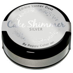 Silver Cake Shimmer By Poppy Paints Edible Luster Dust 