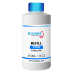 240ml or 8OZ CYAN Color Icinginks™ Edible Ink Refill Bottle for Canon Printers