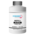 950ml or 32OZ BLACK Color Icinginks™ Edible Ink Refill Bottle for Epson Printers
