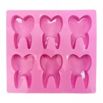 Icinginks 6 Cavities Tooth Shaped Cake, fondant, chocolate baking Silicone Mold 