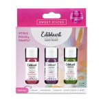 Sharon Wee Pack 15ml each bottle - Deep Pink, Purple, Leaf Green edible paint, edible art paint, edible food coloring, cookie paint, cake paint 