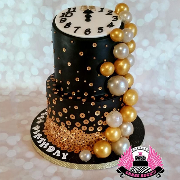 Glitzy Ball Drop Cake