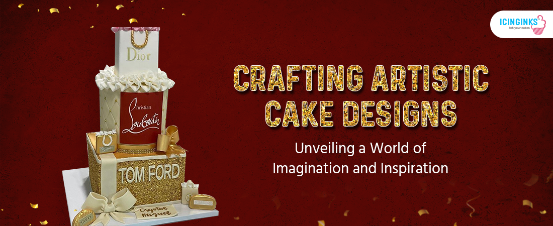 Artistic cake enhanced by edible printing.