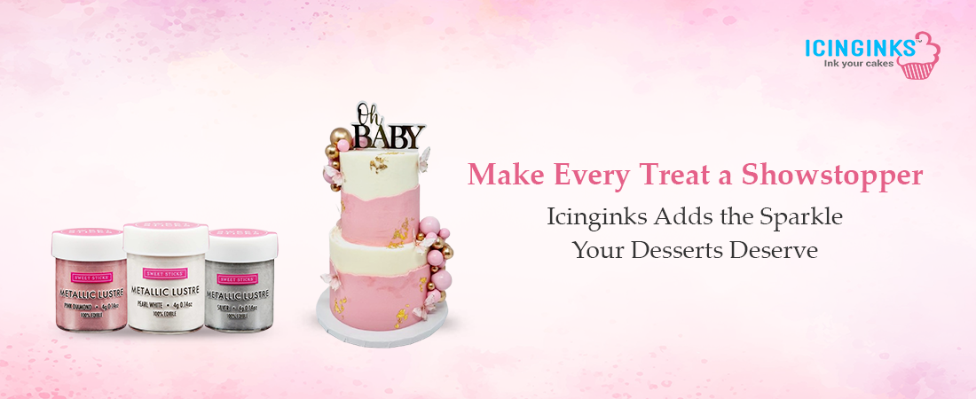 Add a stunning sparkle to your desserts with Icinginks’ edible luster dust.