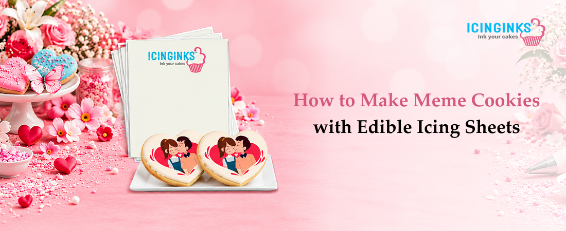 Edible icing sheets and printing supplies from Icinginks for creating custom meme cookies. 