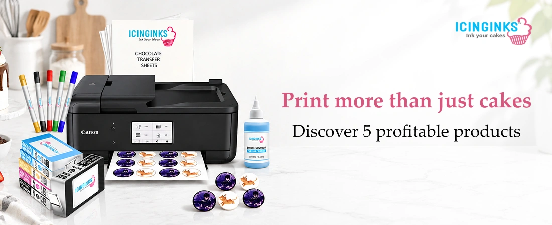 Edible cake printer creating five profitable edible products