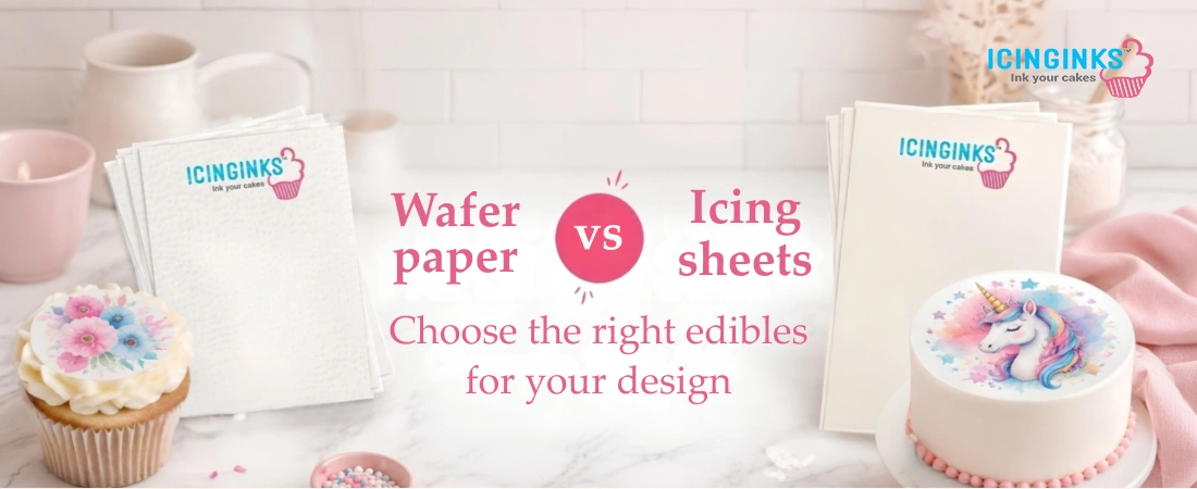 wafer paper vs icing sheets comparison edible printing mediums for cakes 