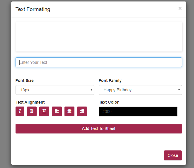 Add Your Text Message - Custom Printing Software