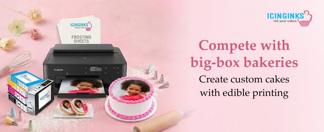 Edible image printer helping small bakeries create custom cakes and compete with big-box bakeries.