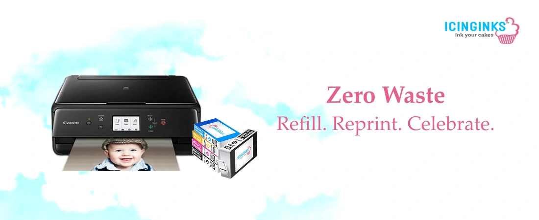 Icinginks edible ink cartridges, frosting sheets, and edible printer bundle for professional and home cake decorating