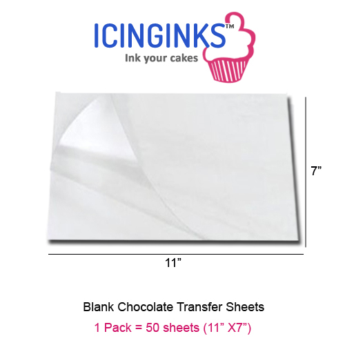 Icinginks™ Prime Blank Chocolate Transfer Sheets Pack of 50 Transfer